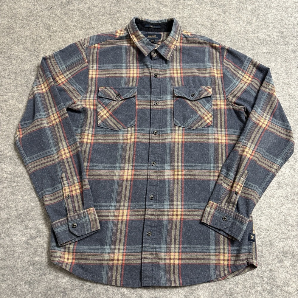 Roark Plaid Flannel Shirt Mens Medium Rugged Outdoor‎ Button Up
